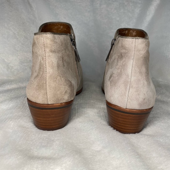 Sam Edelman Taupe Suede Leather Ankle Booties Size 8.5 - Picture 7 of 9